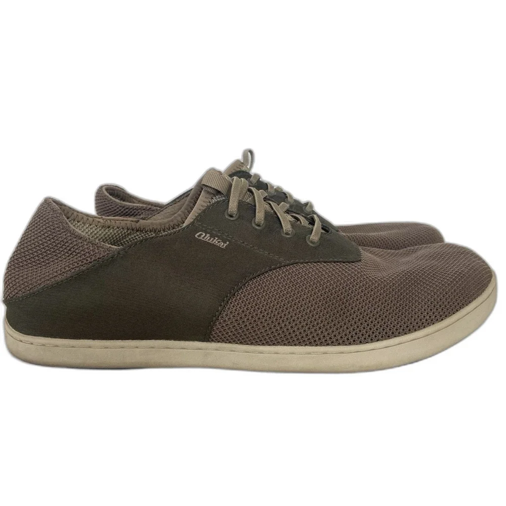 OluKai Nohea Moku No Tie Slip On Boat Shoes Brown Size 10.5